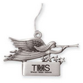 Flying Angel with Trumpet Pewter Finish Ornament